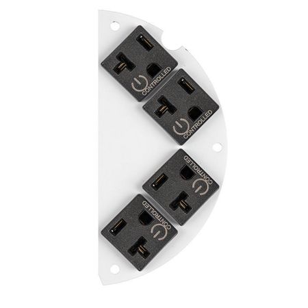 HUBBELL WIRING DEVICE-KELLEMS Recessed 6" Series, Sub Plate, 50% Right Side, (4) Controlled 20A Pre-Wired Receptacles, 1 or 2 Circuits, 18" Leads S1R6SPHC4